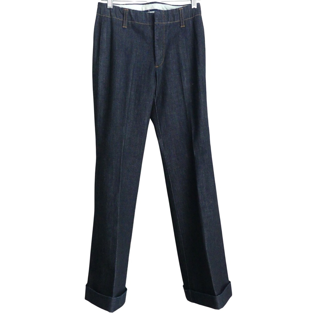 Gap Dark‎ Wash Denim Trouser Wide Leg Flare Cuffed Size 0 27Vtg 2006